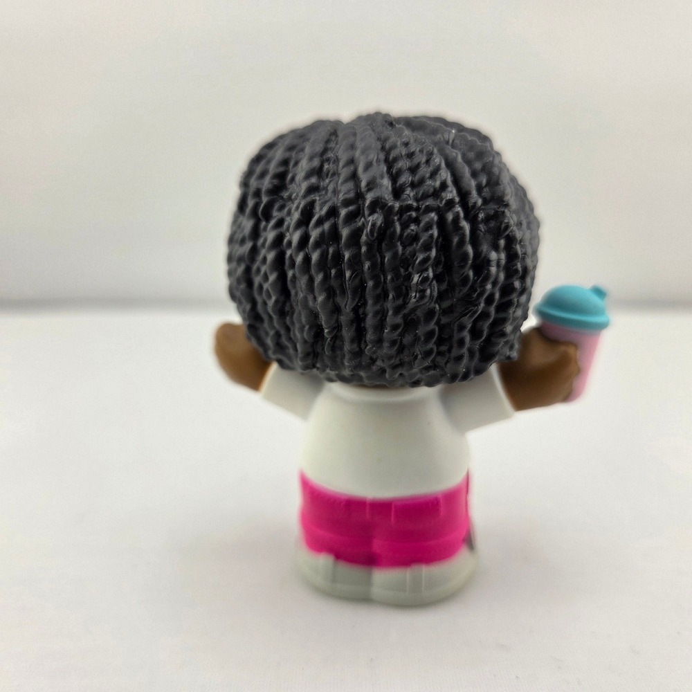 Fisher Price Little People Girl with Pink Smoothie Cup Floral Skirt Figure 2022 - Picture 3 of 5